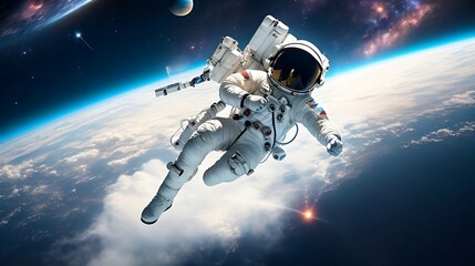 Infinity Unveiled: Awe-Inspiring Moments of an Astronaut Floating in Space