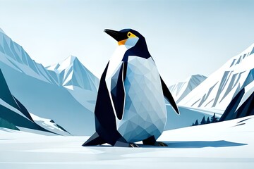 penguin low polygon generativeAI