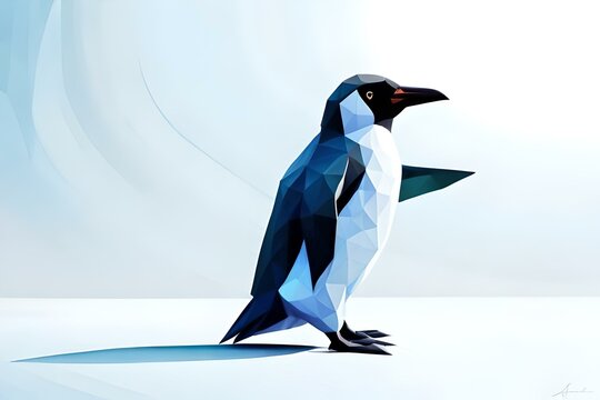 penguin low polygon generativeAI