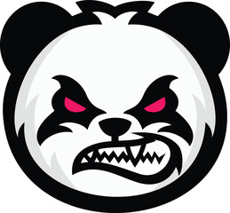 front view of an aggressive panda with angry teeth © John