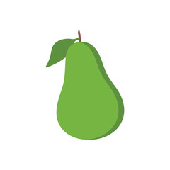 Green Pear Illustration On White Background