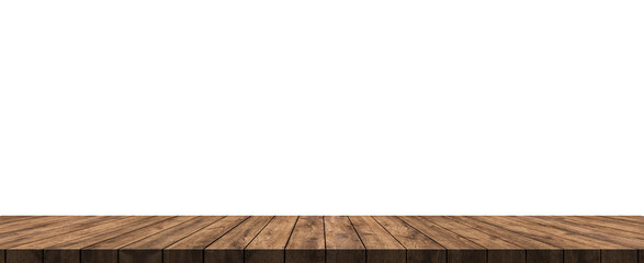Wood table isolated on transparent background for montage product display. png file