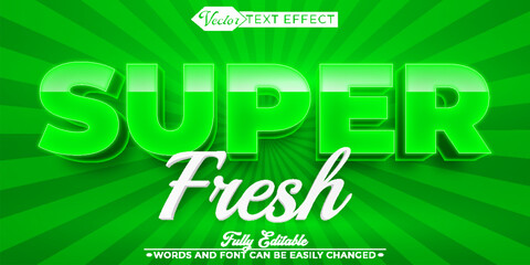 Shiny Organic Green Super Fresh Vector Editable Text Effect Template