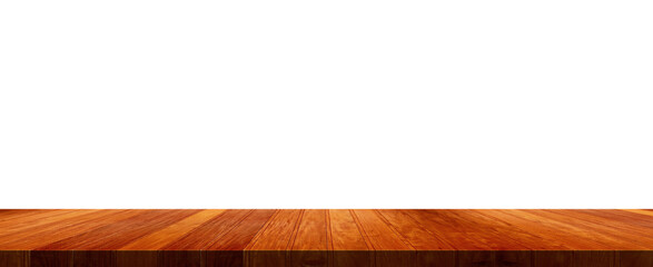 Wood table isolated on transparent background for montage product display. png file