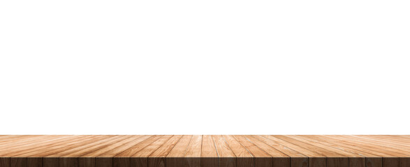 Wood table isolated on transparent background for montage product display. png file