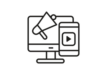 illustration of a computer, mobile and speaker