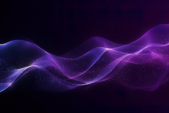 abstract futuristic background with blue purple glowing neon moving high speed wave lines © dewaai