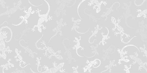 gecko - lizard pattern background (grey)