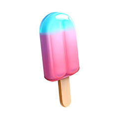 Popsicle ice cream 3D Object isolated on transparent background