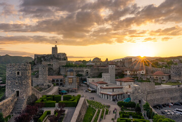 Obraz premium Landscape of Akhaltsikhe or Rabati Castle Georgia at Sunset