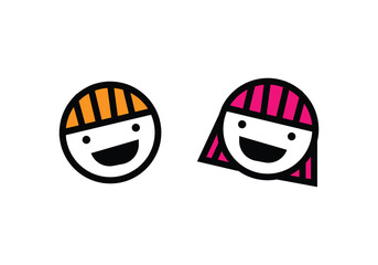2 vector faces of human, design for logo