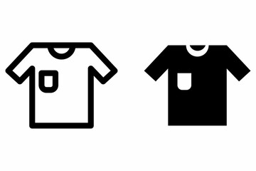 T-shirt icon vector logo design template in flat and black line style.