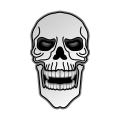 Fototapeta premium scary skull head flat vector illustration