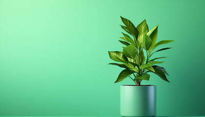plant in a pot green background