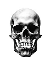 Fototapeta premium Realistic Skull, Logo, Wall Art, Bones, Halloween. Generative AI