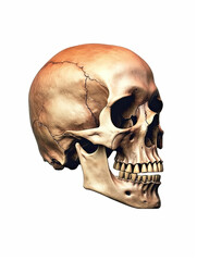 Realistic Skull, Logo, Wall Art, Bones, Halloween. Generative AI