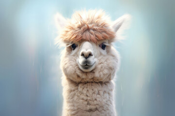 Obraz premium Portrait of an alpaca, Generative AI
