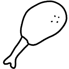 hand drawn illustration of a fried chicken drumsticks 