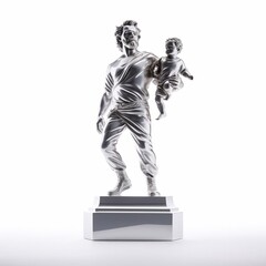 gold cup isolated on the white background generative AI 