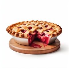apple pie isolated on the white background generative AI