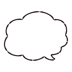 もこもこのかわいい吹き出し（白黒）