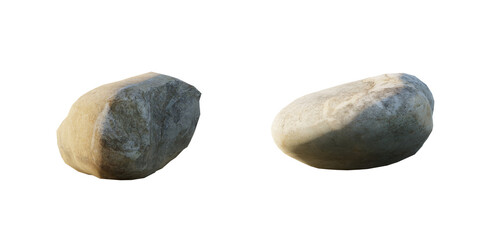 Fototapeta na wymiar isolated cutout rock or stone in different variation model option, best use for landscape design, or use in post pro render,