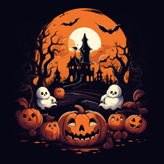 cute cartoon, cute halloween cartoon on halloween, happy halloween cartoon character, halloween greeting card, anime cartoon character