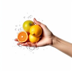 orange apple in hand squeeze generative AI 