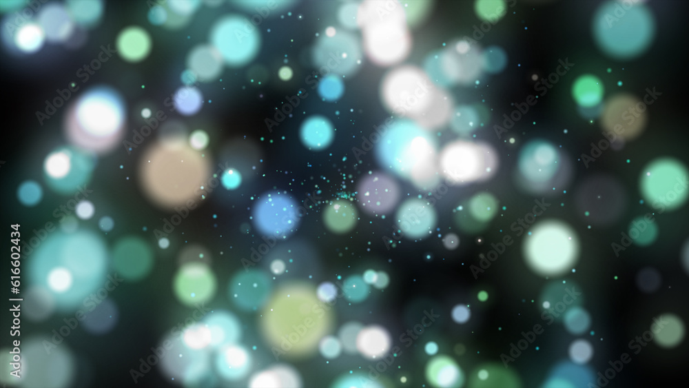 Poster colorful abstract bokeh. multicolor bokeh of lights on black background.
