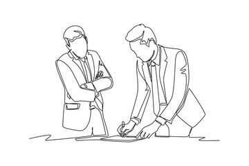 Continuous one line drawing Recruitment Process concept. Single line draw design vector graphic illustration.