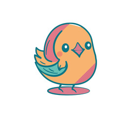 A small orange bird on a white background can be used to create postcards, prints on children's bedding, paper for packaging goods and services, and much more.