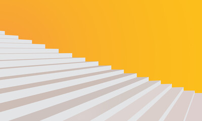 Minimal background with bright yellow wall and stairs