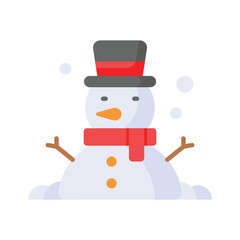 Snowman vector design in trendy style, isolated on white background