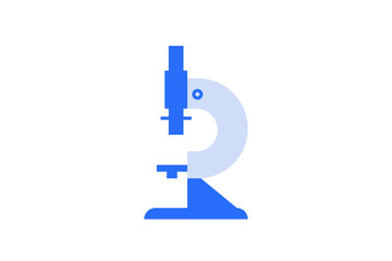 Isolated Geometric microscope illustration in flat style design. Vector illustration and icon. 