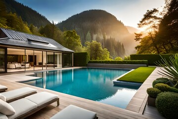 luxury swimming pool generated by AI tool