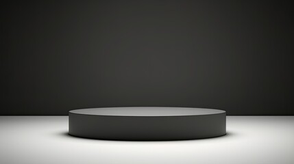 Room with pedestal podium in a minimalistic zen style. Minimal scene for product display presentation. Geometric platform stage for showcase. Generative AI