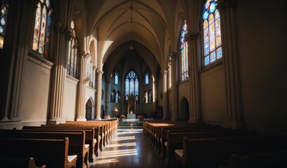 Fototapeta premium anime cathedral, church, generative ai, generative, ai