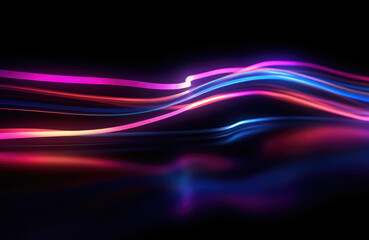 Neon light wave background, 3d Rendering, Abstract Background, Light Background, Color Background