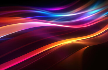 Neon light wave background, 3d Rendering, Abstract Background, Light Background, Color Background