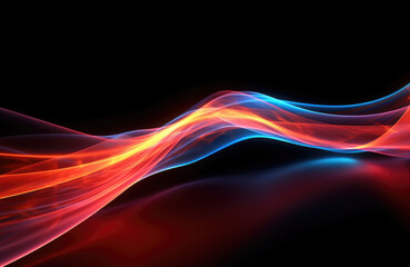 Fototapeta premium Neon light wave background, 3d Rendering, Abstract Background, Light Background, Color Background