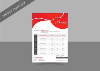 Modern Invoice Design Vector Template in A4 Size
