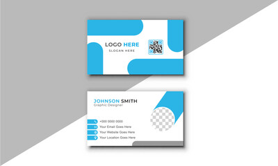 Blue colored corporate business card template