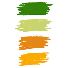 Paint brush strokes stripes collection isolated on white background, pastel colors.