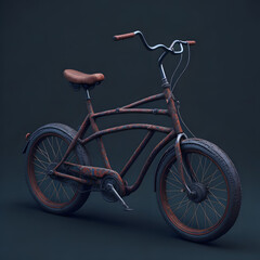 old vintage bicycle on a black background