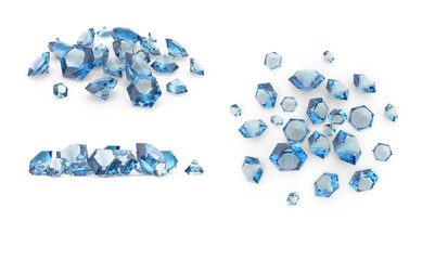 blue diamonds isolated on transparent background
