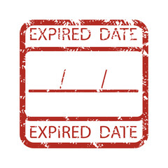 Expired date rubber stamp in square form