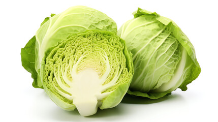 Fresh cabbage on a white background
