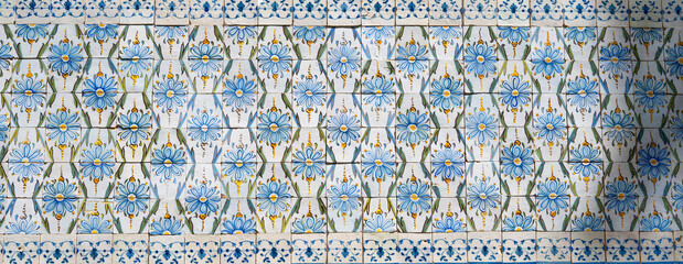 blue mosaic tiles in Madeira