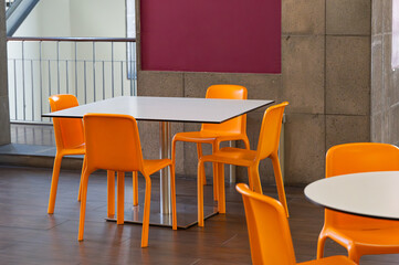 table with chairs in a cafe