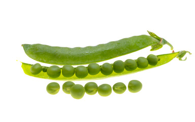 green young peas isolated